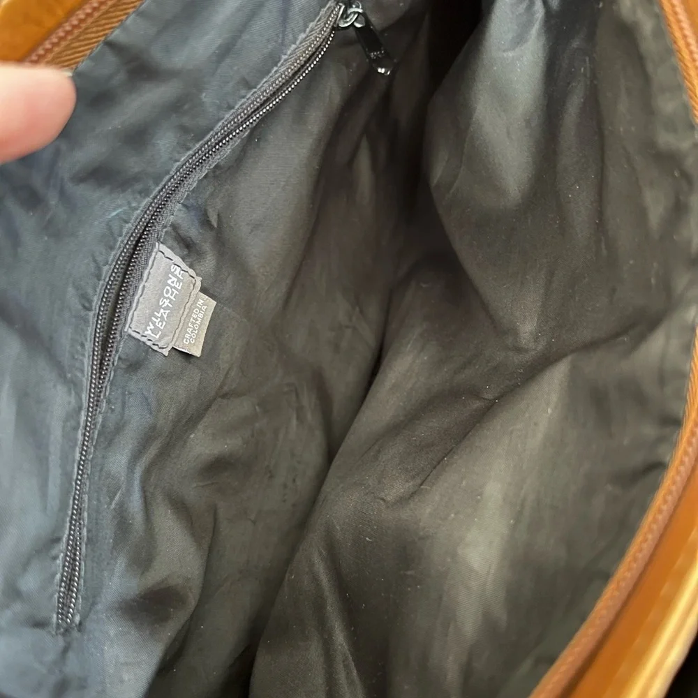 Wilsons Vintage Tan Leather Tote Shoulder Computer Laptop Bag
